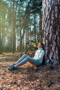 girl by tree